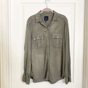 Green Boyfriend Shirt American Eagle